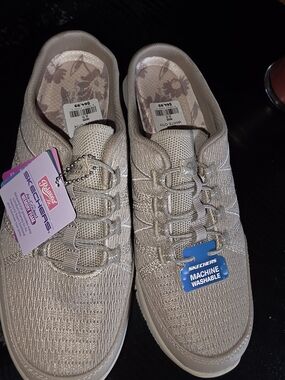 Skechers Women's Slip-On Athletic Sneakers in Champagne Sparkle